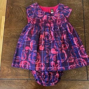 NWOT Baby girl Tea dress with diaper cover 12-18m